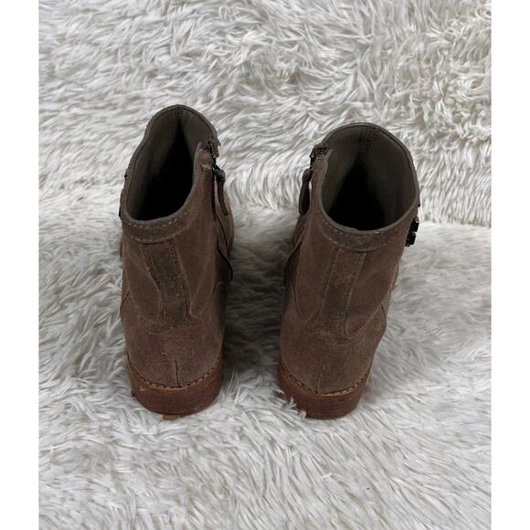 Tory Burch Womens Eloise Short Brown Suede Zip Up Booties Ankle Boots Sz 7M READ - Picture 5 of 11